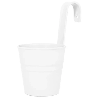 Кашпо-ведро настенное декоративное белый 135х250мм