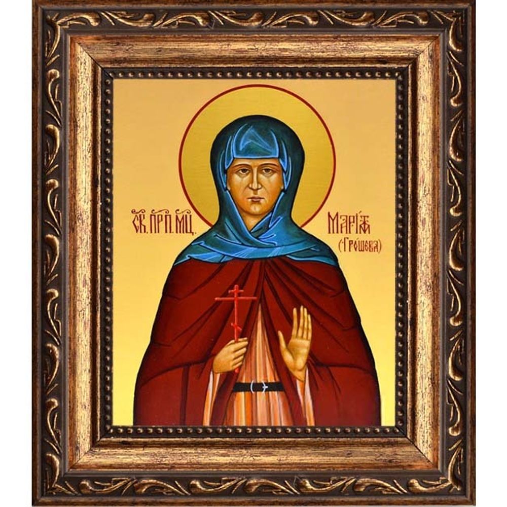 Мария Грошева послушница, преподобномученица. Икона на холсте.