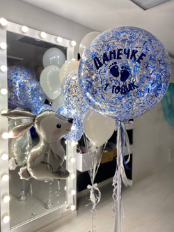 Воздушные шары на годик Заяц, Зайка серый №1677