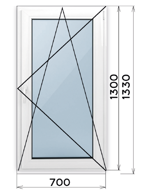 Пластиковое окно 1300 х 700 ТермА Эко