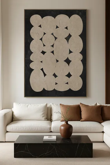 Постер Bowl 140х100 см, чёрный, бежевый 