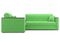 Диван угловой с Баром Неаполь 1,6 - Velutto 31 зеленый/ коричневая накладка
