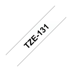Brother TZE-131 кассета с лентой для печати наклеек, чёрный шрифт на прозрачной основе, 12мм*8м