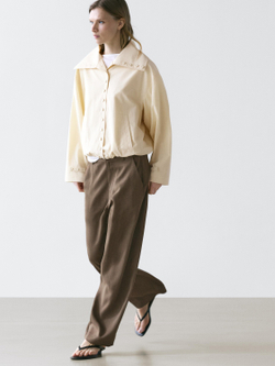 Massimo Dutti Свободные брюки с эластичным поясом, темно-зеленый