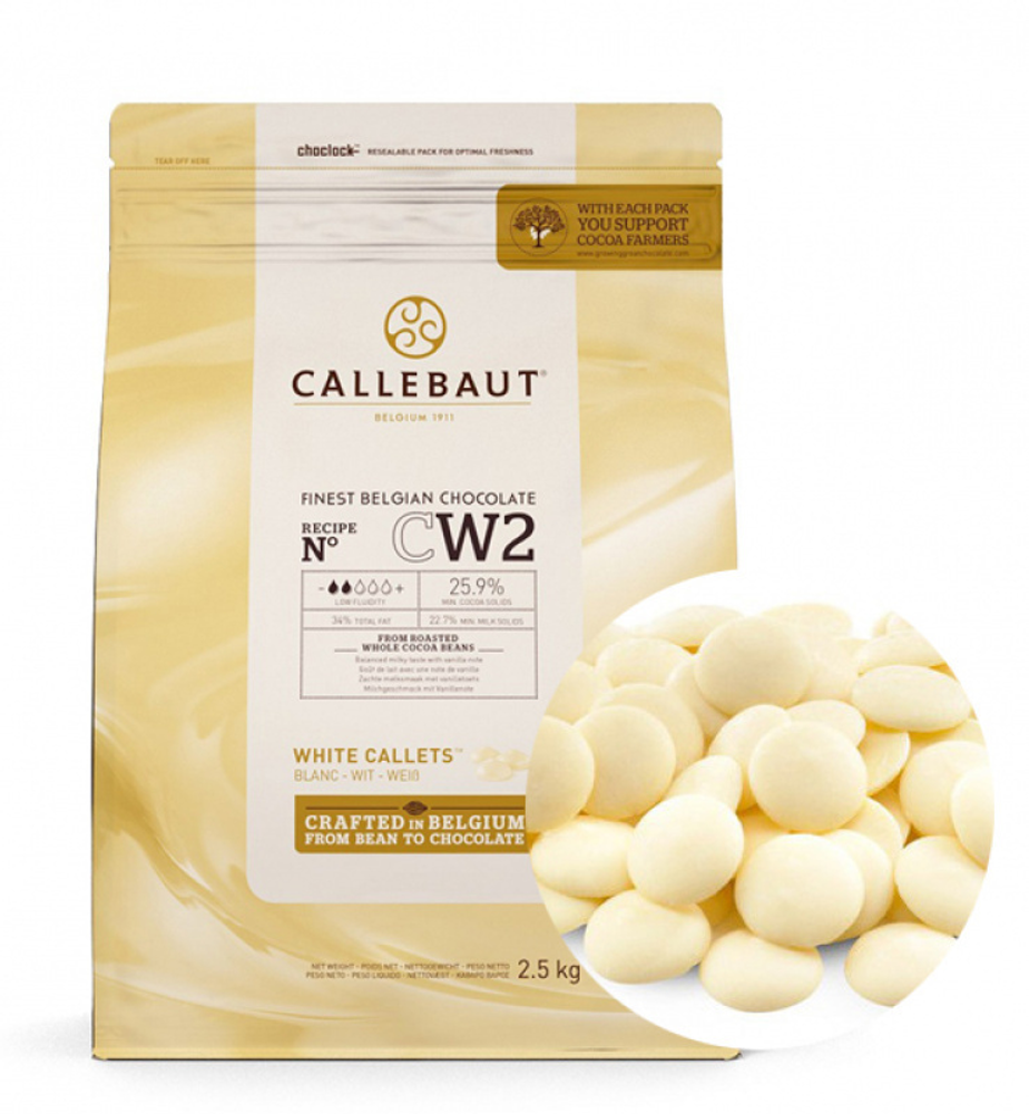 Шоколад белый Barry Callebaut в галетах 100 гр