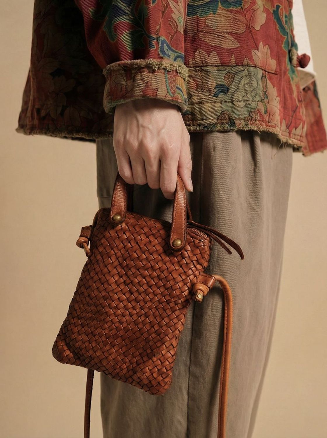 Crossbody, ballerina vintage, Piccolo (camel)