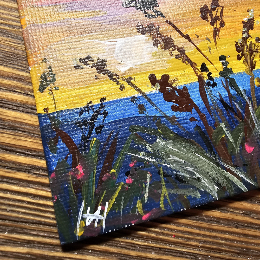 Магниты Таля Арт "Сквозь траву", акрил, холст, 7,5x7,5см, авторская роспись