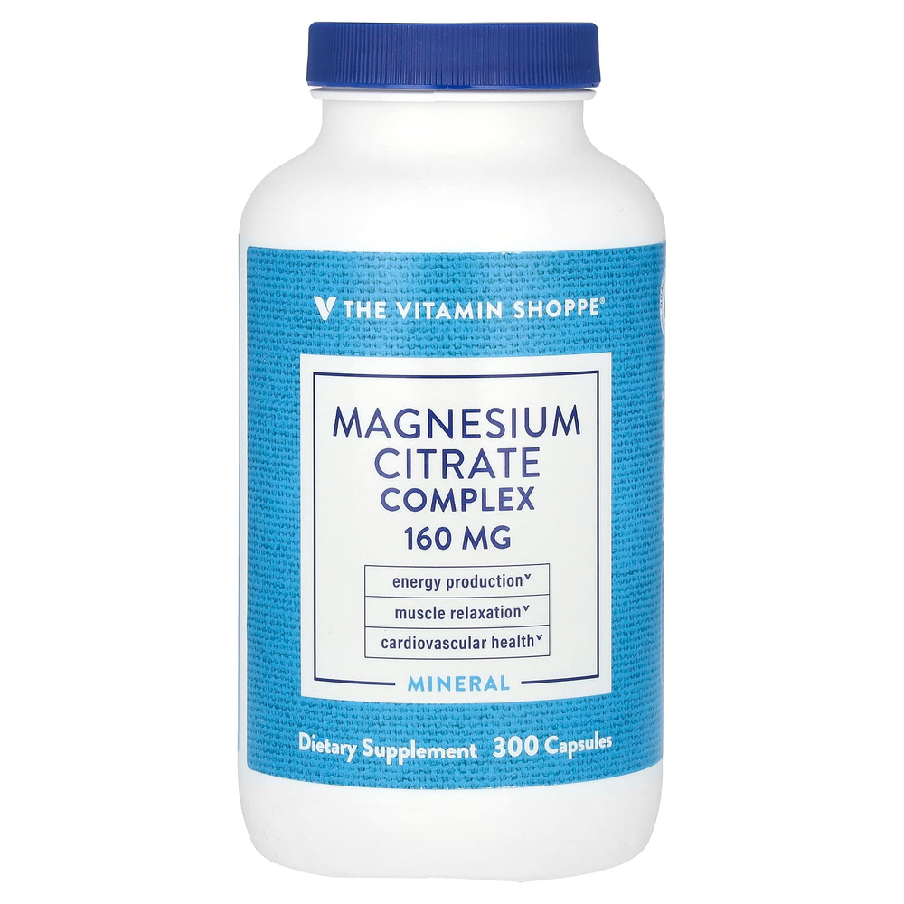 The Vitamin Shoppe, комплекс цитрата магния, 160 мг, 300 капсул