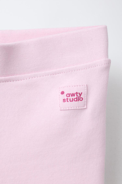 ZARA ЛЕГИНСЫ FLARE ИЗ ИНТЕРЛОКА С ЭТИКЕТКОЙ, ПАСТЕЛЬНАЯ МАЛЬВА