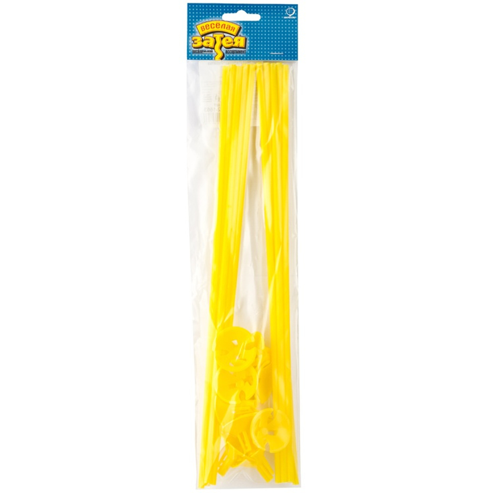 Держатель для шара Набор 10 шт Палочка + Розетка 38 см (Желтый)