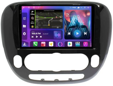 Магнитола для KIA Soul 2 2014-2019 (кондиционер, рамка глянцевая) - FarCar 526M на Android 13, QLED+2K, ТОП процессор, CarPlay, 4G SIM-слот