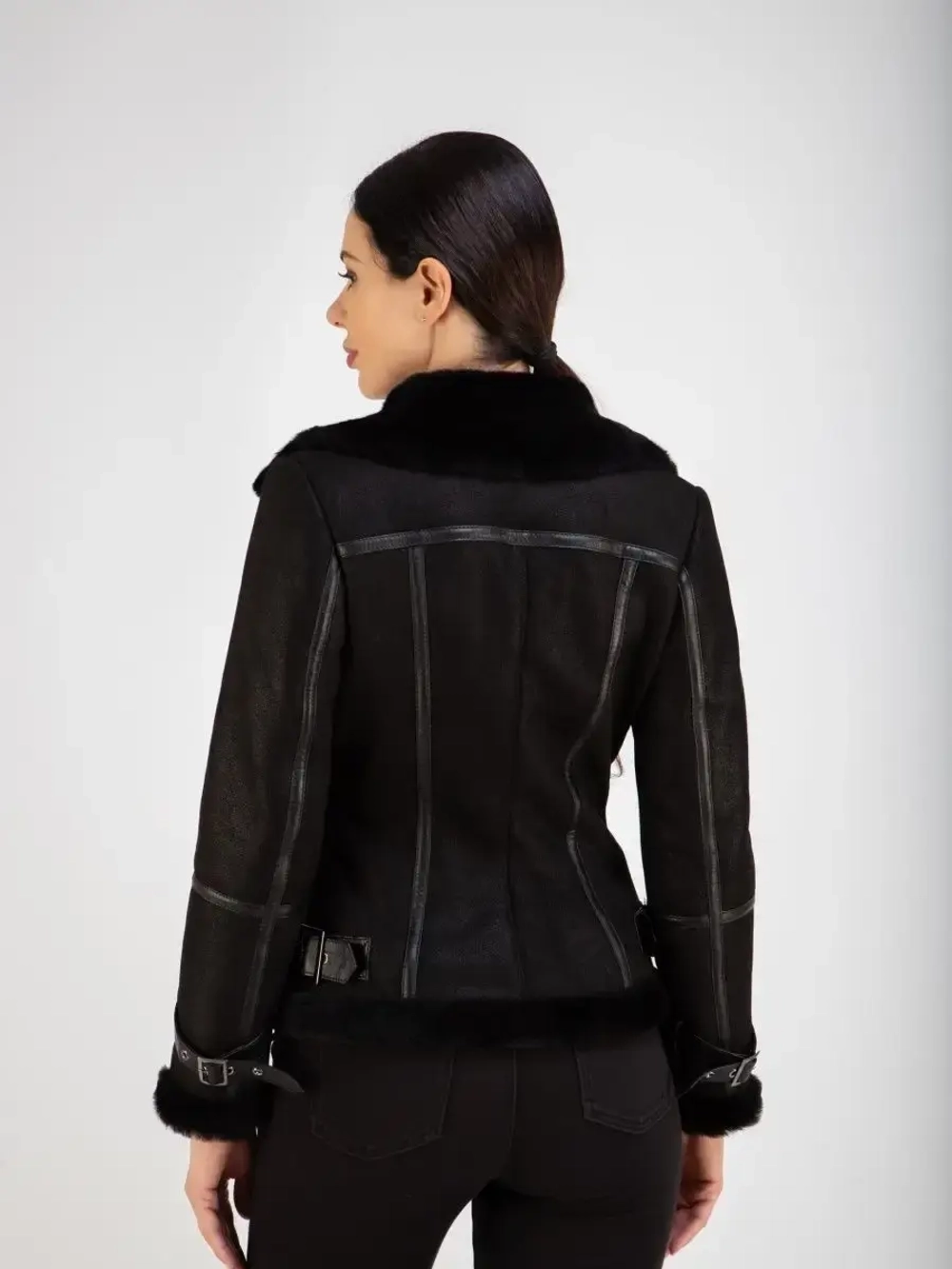 Дубленка авиатор натуральная короткая Турция