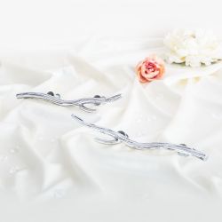 Ручка скоба мебельная Арт Бранч mini левая Античное серебро