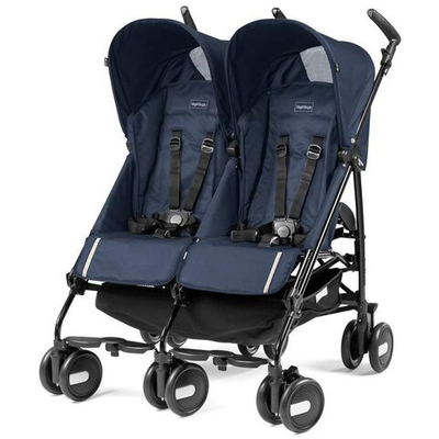 Коляска-трость для двойни Peg-Perego Pliko Mini Twin Classico (Синий)