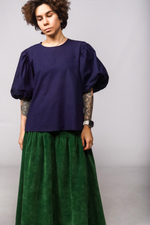 Блузка с рукавами-фонариками из батиста "Полярная звезда"