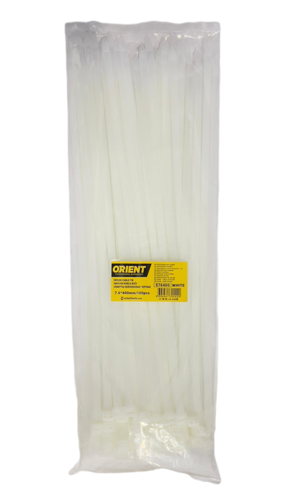 ХОМУТ ПЛАСТИКОВЫЕ 7,6Х400 ORIENT БЕЛЫЕ S76400