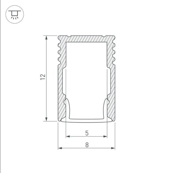 Профиль с экраном Arlight SL-MINI-8-H12-2000 ANOD+OPAL 036833