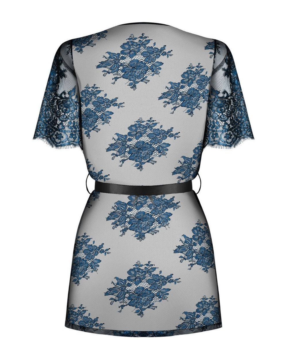 Стильный коротенький пеньюар Yassmyne (Размер: L-XL) (Цвет: черный с синим)