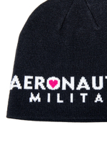 Шапка AERONAUTICA 062 черный сердечко розовым