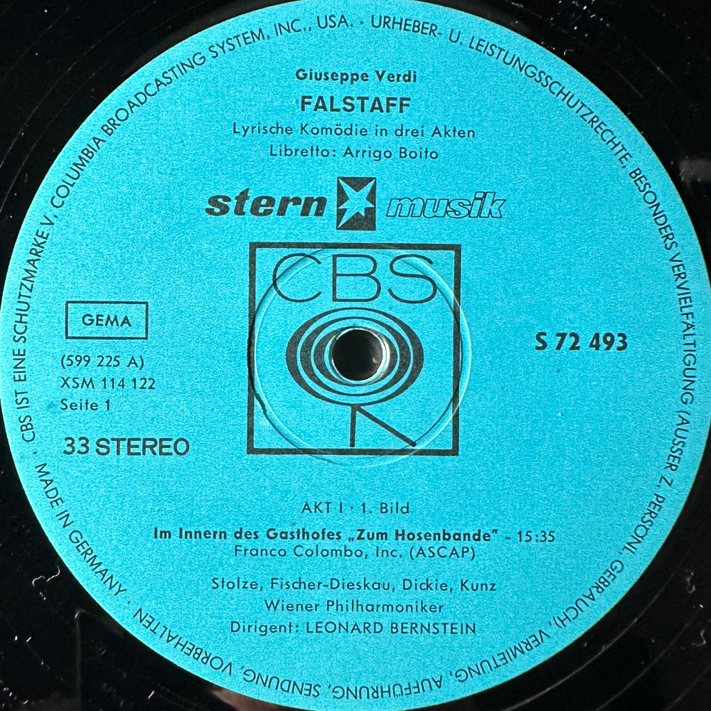 Верди - Фальстаф 3LP (Германия 1979г.)