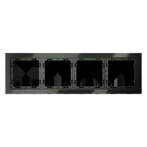 Рамка стеклянная Voltum S70 на 4 поста, (титан, стекло) VLS110406