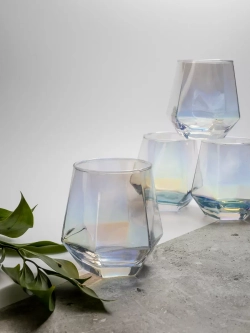 Набор шестигранных стаканов, 330мл, перламутровый, 6 шт.