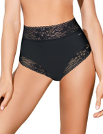 Высокие трусики-слипы с кружевной отделкой Soft lace (Размер: XXL) (Цвет: черный)