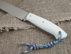 Нож для бушкрафта "Охотник", сталь VG-10/Elmax, рукоять G10 (белая)