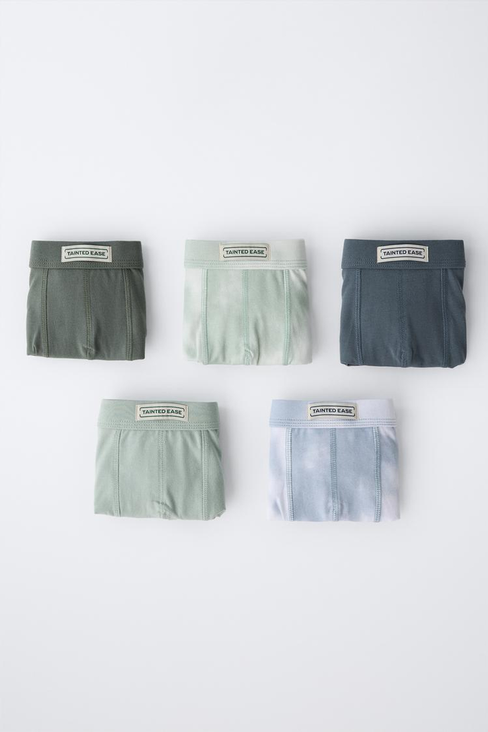 ZARA НАБОР ИЗ ПЯТИ ТРУСОВ-БОКСЕРОВ С ЭТИКЕТКОЙ, РАЗНОЦВЕТНЫЙ