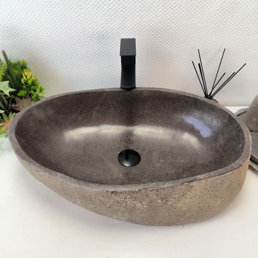 Раковина из речного камня RS-63545 (63*37*16) 0124