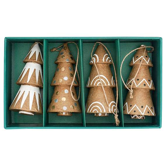 Набор елочных украшений из папье-маше zero waste из коллекции new year essential