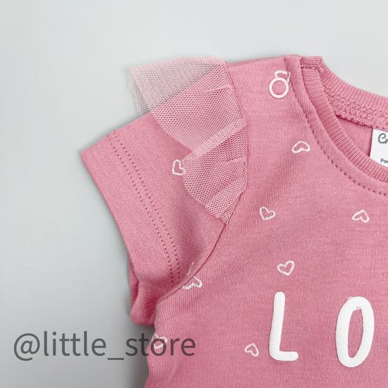 Боди хлопковое "Кошечки и цветочки" розовый зефир