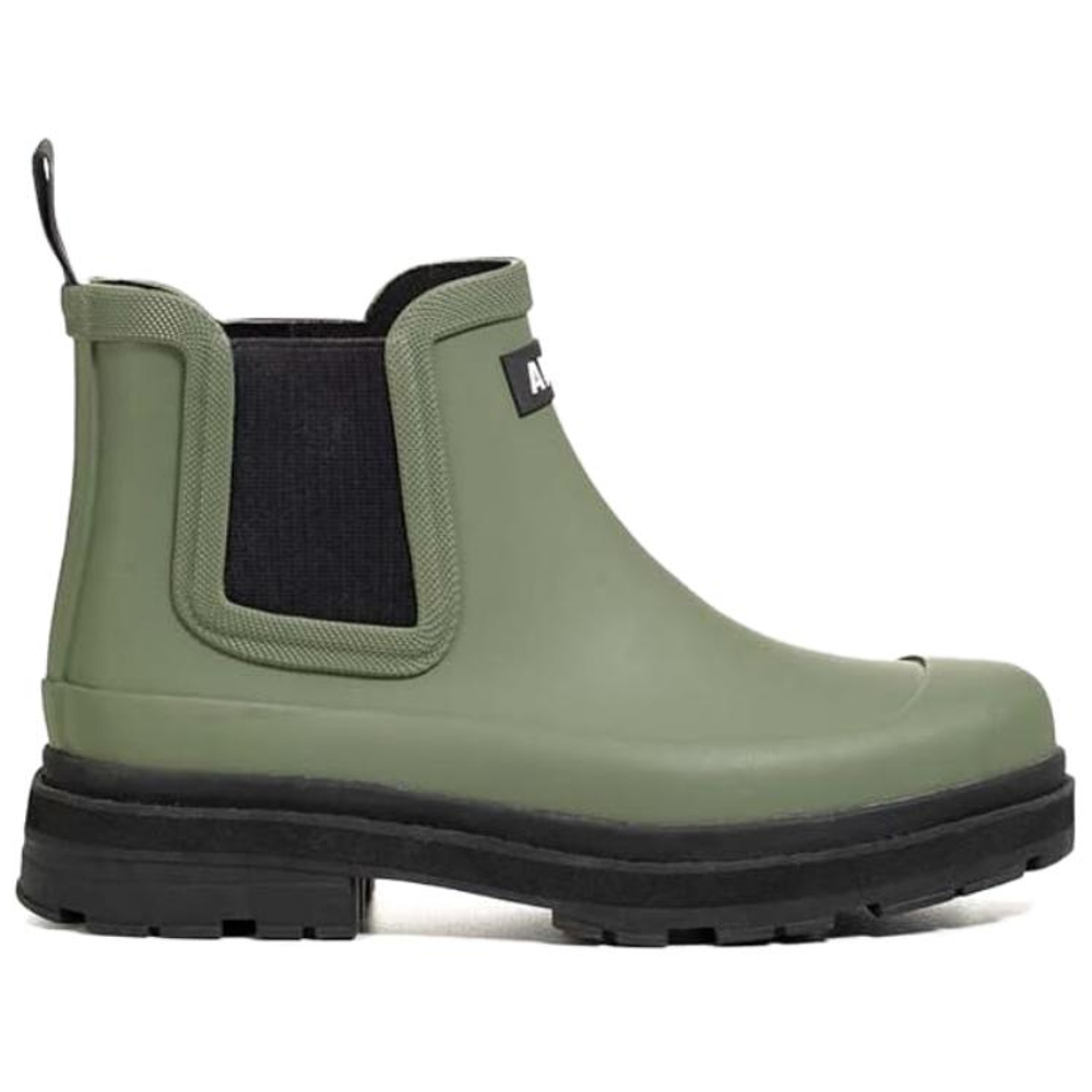 AIGLE Soft Rain Abrasion Resistant Cushioning Comfortable Rain Boots Women"s Green Black