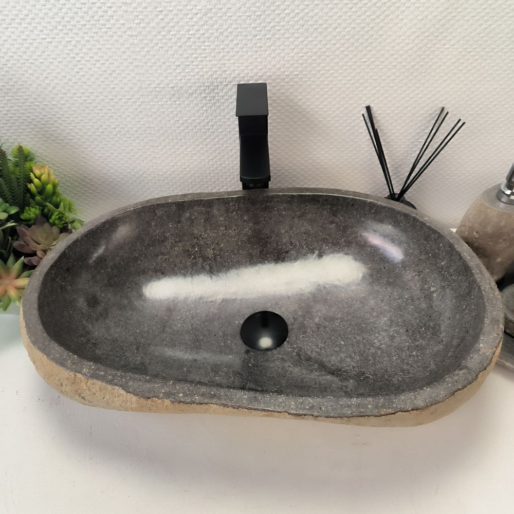Раковина из речного камня RS-63424 (57*39*16) 0123