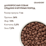 GRANDORF Dog Med&Max Lamb&Turkey Сухой корм для собак средних и крупных пород с ягнёнком и индейкой, 3 кг