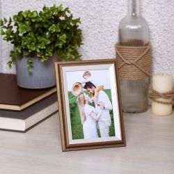 Фоторамка FA Фиеста 10х15 пластиковая со стеклом тёмная бронза | FA фототовары