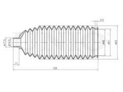 Пыльник рулевой рейки UNIO DUC-20017
