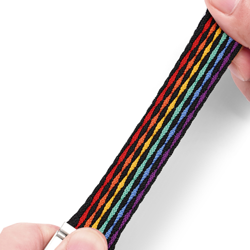 Эластичный ремешок темного цвета (DarkStripes) от Dux Ducis для смарт часов Samsung Galaxy Watch 3, 4, 5, 6 и 7 (размер крепления 20мм), серия Mixture II Series