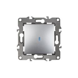 12-1102-03 ЭРА Выключатель с подсветкой, 10АХ-250В, IP20, Эра12, алюминий