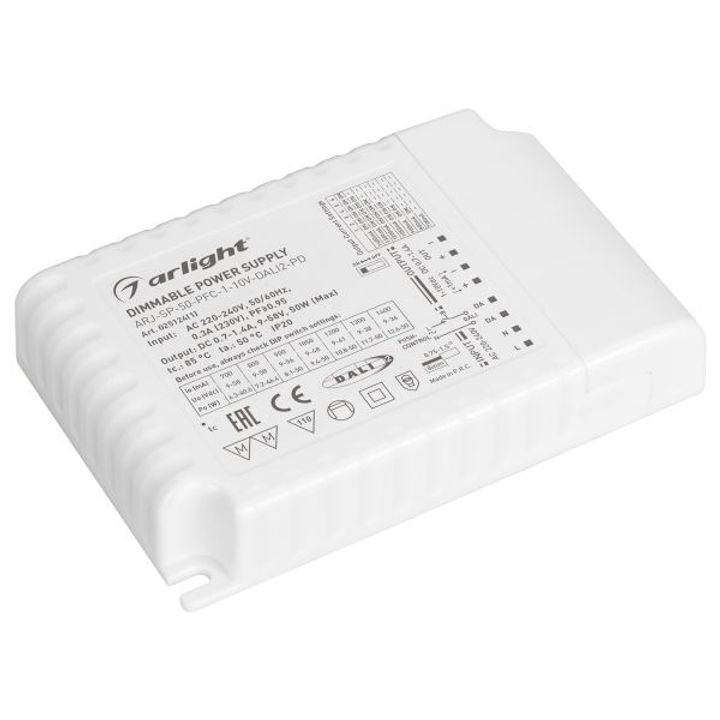 Драйвер Arlight ARJ-SP-50-PFC-1-10V-Dal2-PD 50W IP20 0,7-1,4A 025124(1)