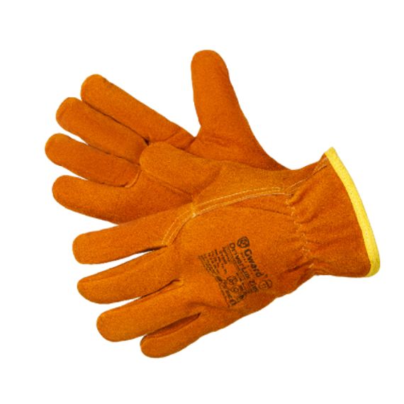 Перчатки Gward Driver Lux Zima утепленные из спилка оранжевого цвета