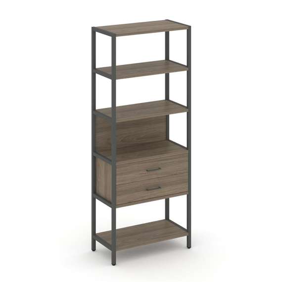 Shelf System Односекционный стеллаж пятиярусный с ящиками SN.STM-512 Вяз Благородный/Металл Антрацит
