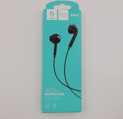 Гарнитура DENMEN DR01, вкладыши, разъем Jack, кабель 1.2 м Black