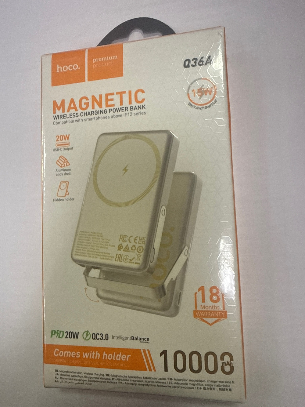 Портативный акк. HOCO Q36A Sunlight PD20W (10000mAh) Titanium gold