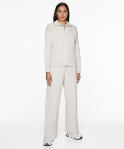 Oysho Свитер в рубчик с высоким воротником, ледяной