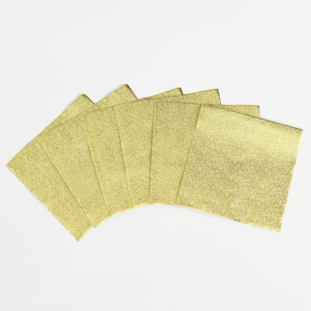 Фольга для конфет 100шт, 100*100 мм., (золотая фактурная)