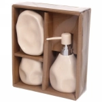 Набор для ванной из 3-х предметов керамический «Нежность» бежевый