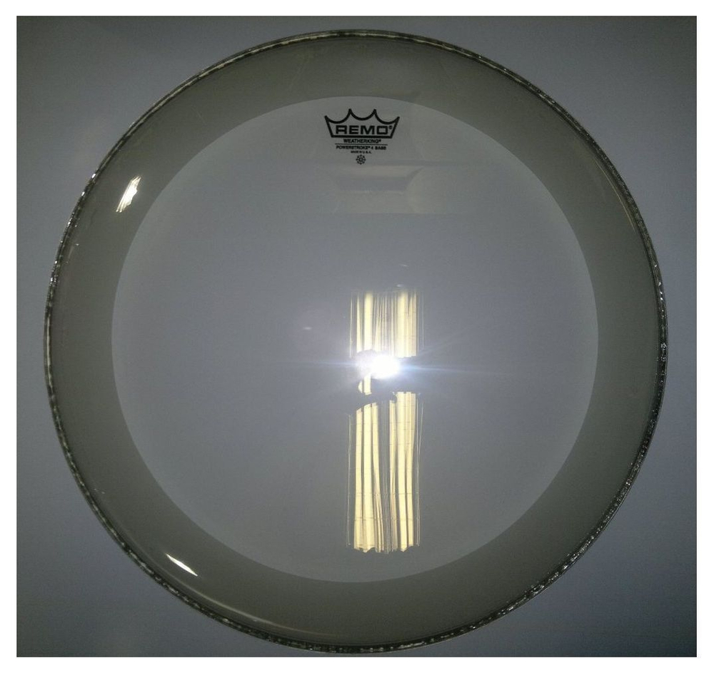 20"Powerstroke Clear, Пластик Для Бас Бараб. Прозрачн. С Демп. Кольцом, Двойной, Наклейка Remo P4-1320-C2