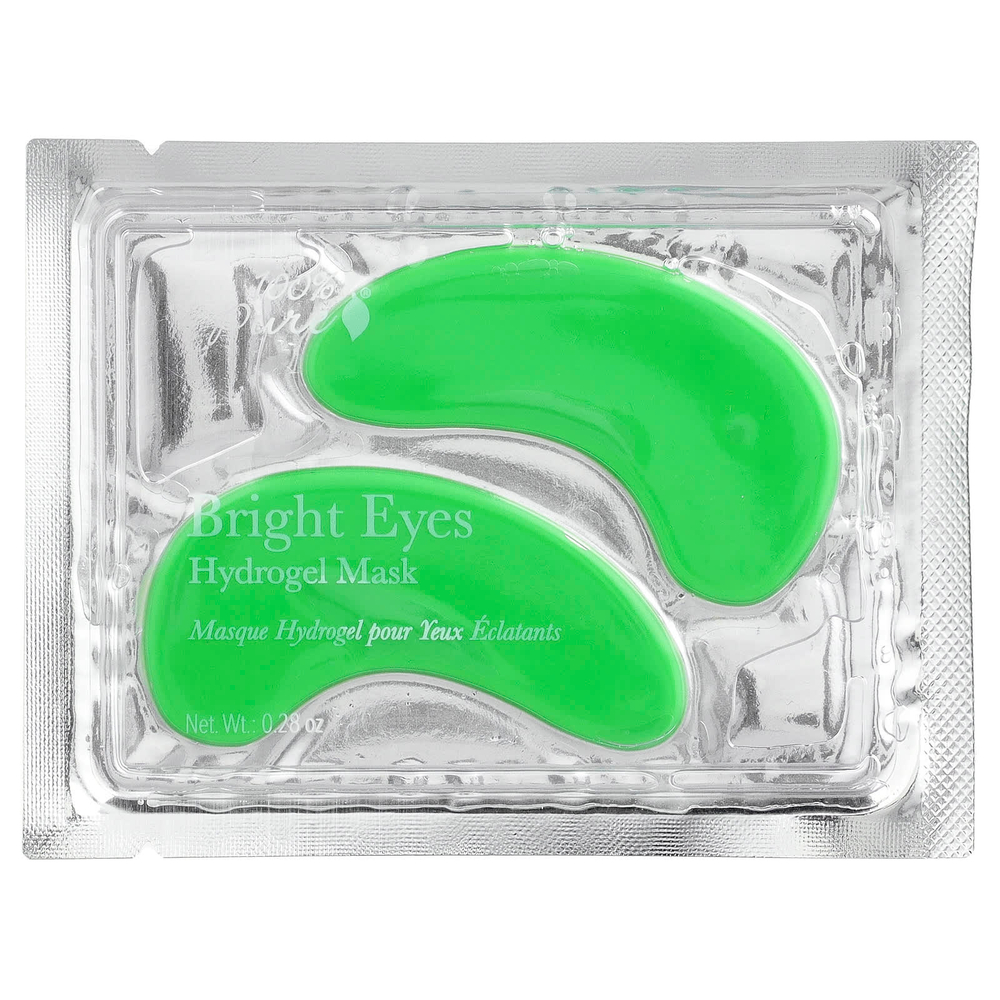 100% PURE, Bright Eyes, гидрогелевая маска для глаз, 1 пара, 0,28 унции