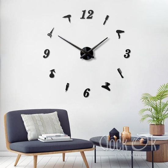 Настенные 3D часы Парикмахер